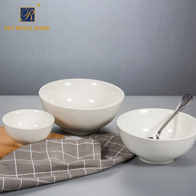 P&T Royal Ware White 4.5 Inch Ceramic Porcelain Rice Bowls