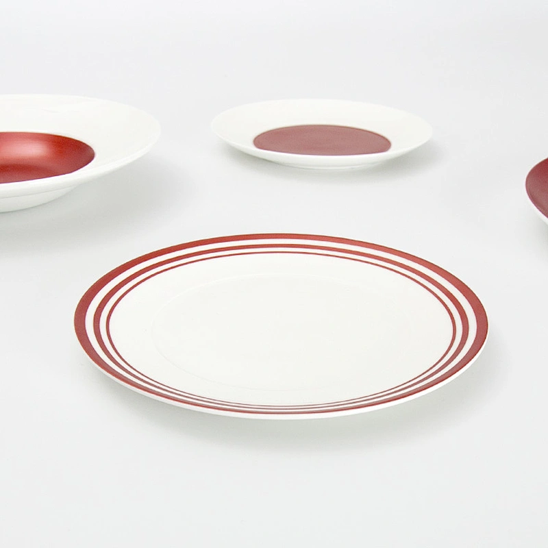 factory western catering banquet round white flat ceramic plate hotel restaurant plates for salad dessert