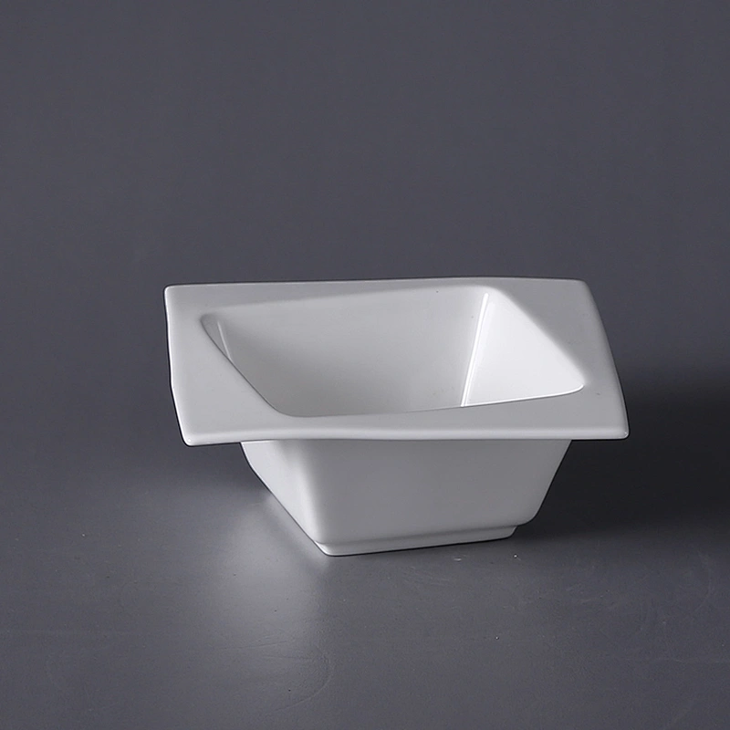 china Manufacturer sale square ceramic salad bowl bone china white fruit bowl