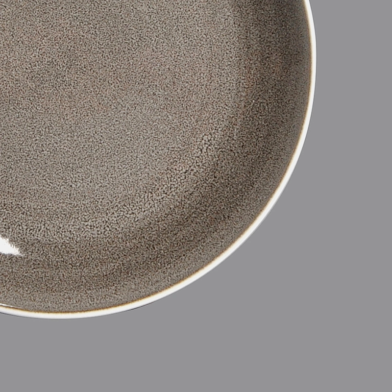 japanese hotel round white black steak dinner plate porcelain flat plate