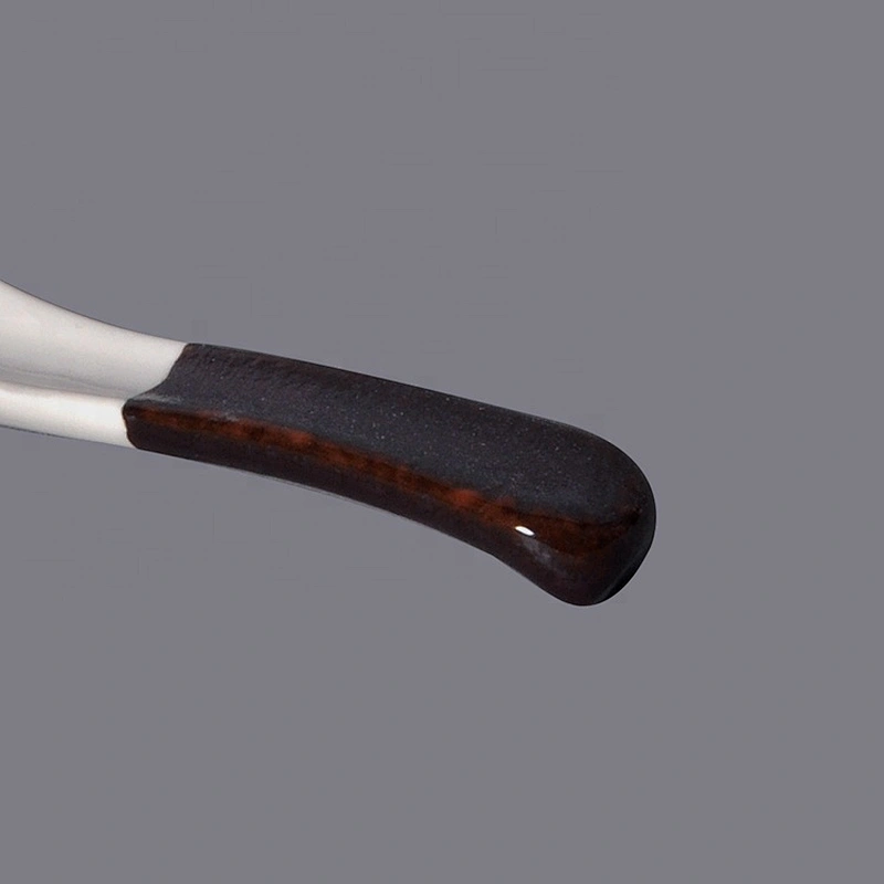 P&T Royal Ware factory white and brown porcelain ceramic soup serving spoon