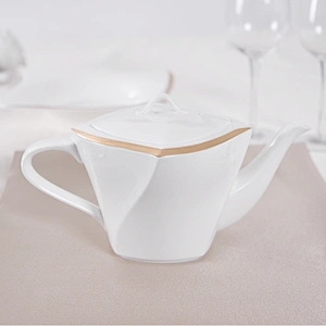 P&T Luxury Gold Plated Coffee set Ceramic Tea Pot, Royal Bone China Classic Coffee and Tea Set