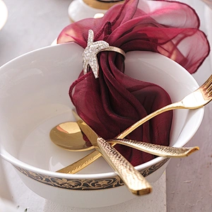P&T Royal Ware Beautiful Bone China Embossed Golden Rim Dinner Set