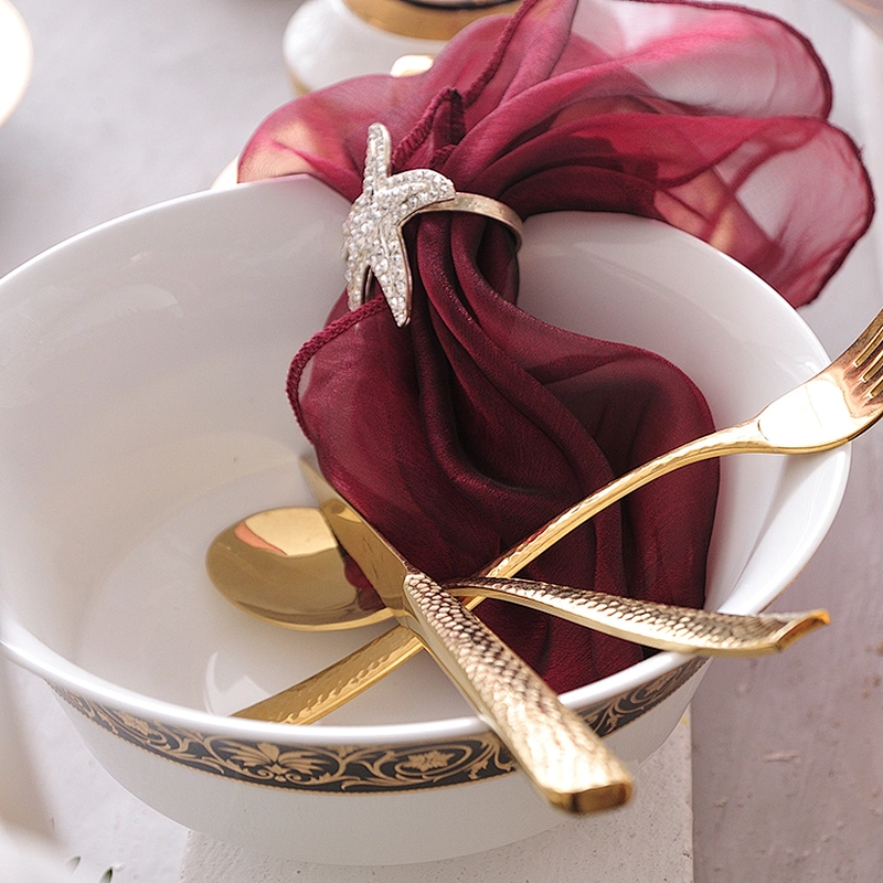 P&T Royal Ware Beautiful Bone China Embossed Golden Rim Dinner Set