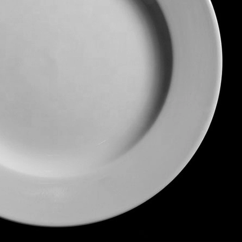 Chinese manufactures of dishes to restaurant 10 inch ceramic flat dinner plate dishes for hotel