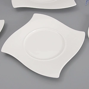 P&T Hotel Ceramic Plates Bone China White Ceramic Dinner Plate 8 Inch Plate,White Porcelain Ceramic plate