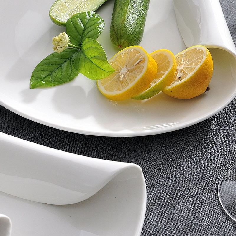 chaozhou catering restaurant hotel custom porcelain white round dinner plates for banquet