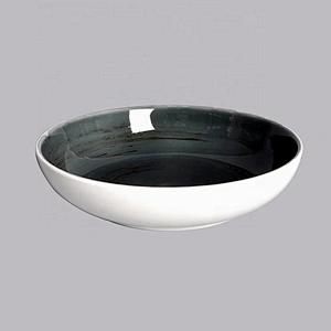 wholesale custom deep blue glossy round porcelain restaurant buffet colour salad bowl