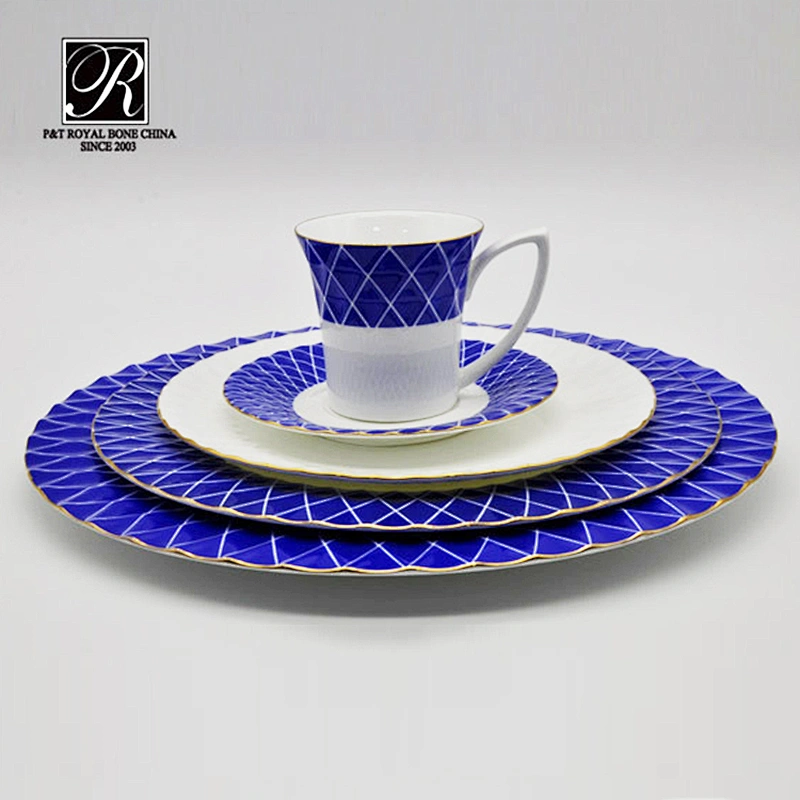 royal ware blue decal pattern dinnerware new design ceramic tableware dinner set