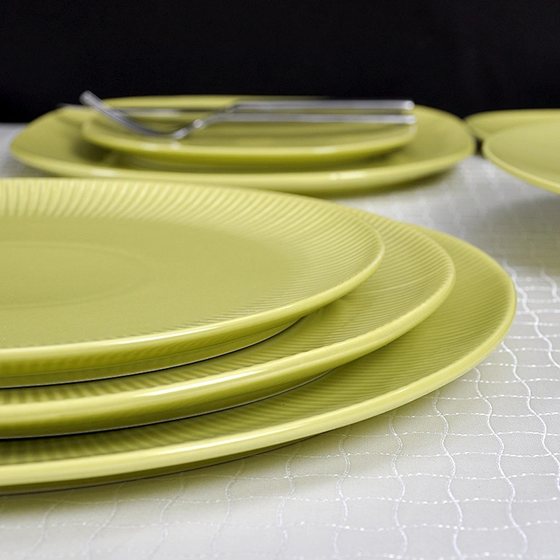 Nordic Simple Dinnerware Porcelain Eco-friendly Oval Green Ceramic Plates