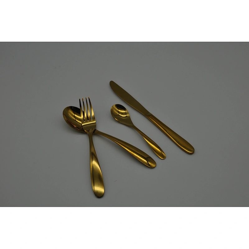 P&T titanium gold flatware, Titanium gold cutlery sets, Titanium gold forks
