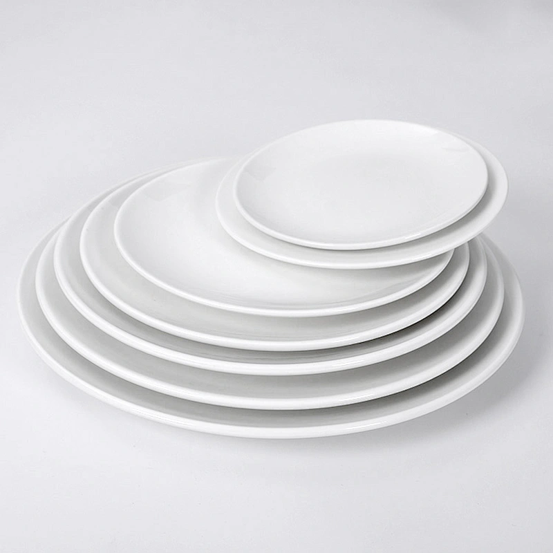 Smooth Table Top Tableware, China Hotel Pure White Ceramic Dinner Plate,Wholesale Good Price Ceramic Dishes Plates~
