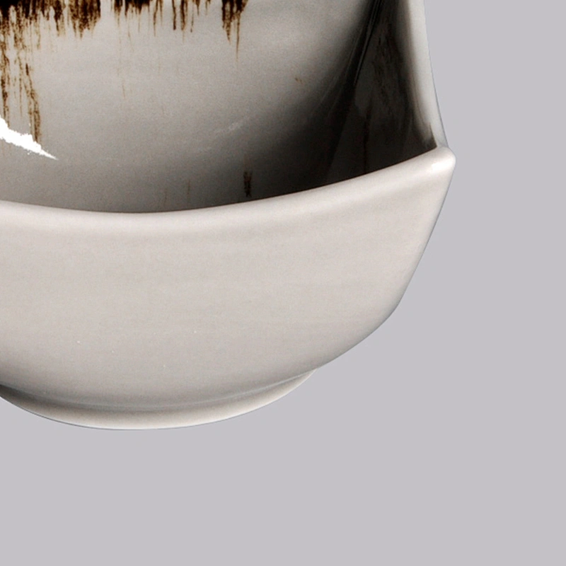 mini small glazed square corner shape porcelain soy sauce dish ceramic dipping bowl