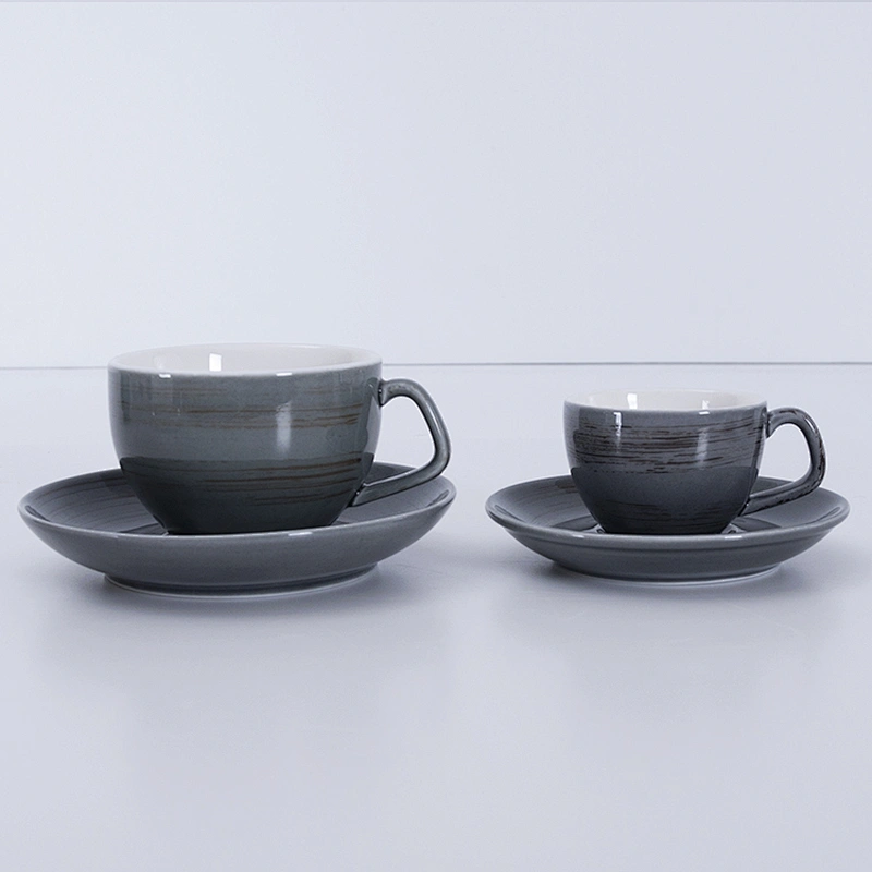 wholesale fancy round restaurant hotel porcelain ceramic coffee tea cup and saucer