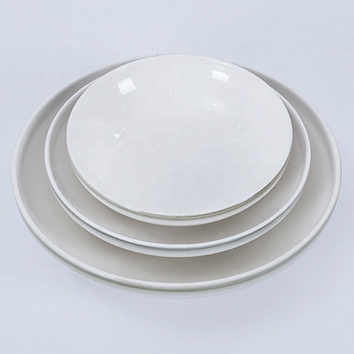 P&T Royal Ware Factory Wholesale Restaurant Grey Rim Porcelain Ceramic Soup Bowl