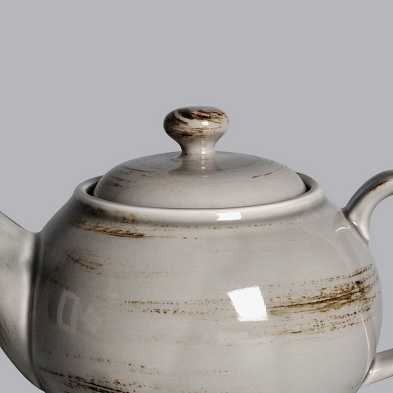 wholesale grey glazed porcelain ceramic hotel tea and coffee pot