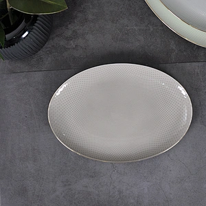 New design germany style Bone China dinner plate 12 inch moon fish plate ceramic plate