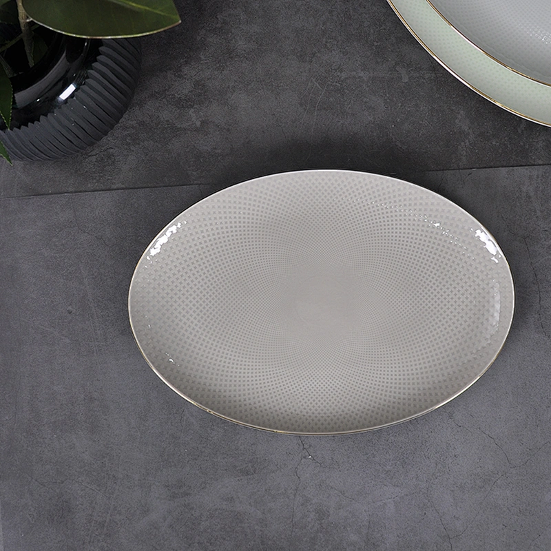 New design germany style Bone China dinner plate 12 inch moon fish plate ceramic plate