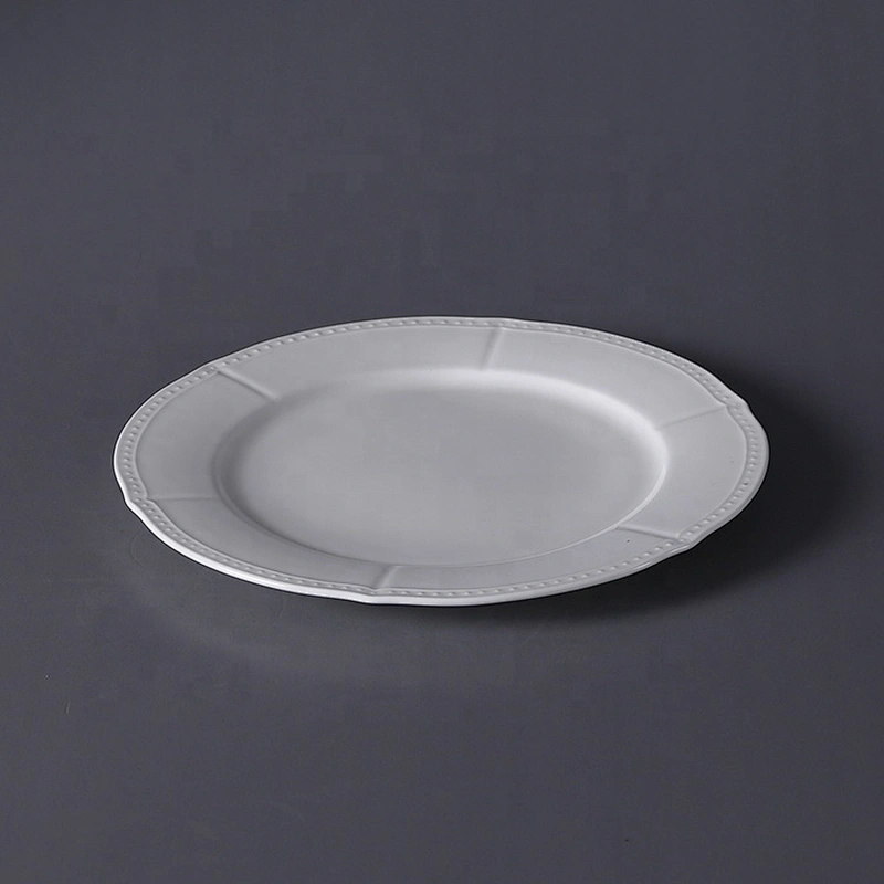 manufacturer wholesale custom hotel chinaware bone china embossed porcelain dinner plate