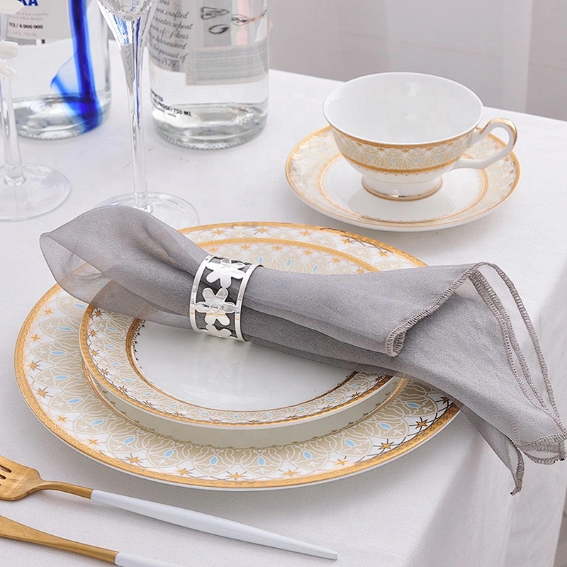 wholesale luxury restaurant color ceramic dinnerware china dinner sets with gold trim