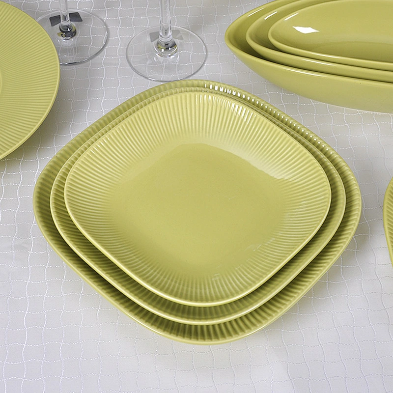 P&T Famous Brand Soup Plate Porcelain Round Edge, Green Salad Plate, Dinner noodle Soup Plate and Pasta Plate for Hotel