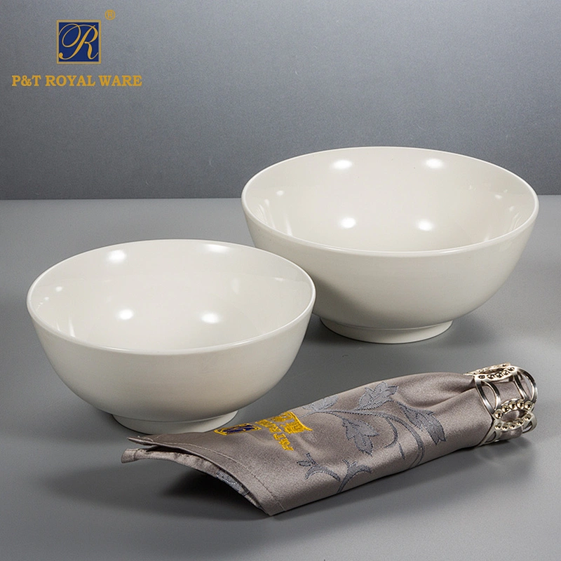P&T Royal Ware White 4.5 Inch Ceramic Porcelain Rice Bowls