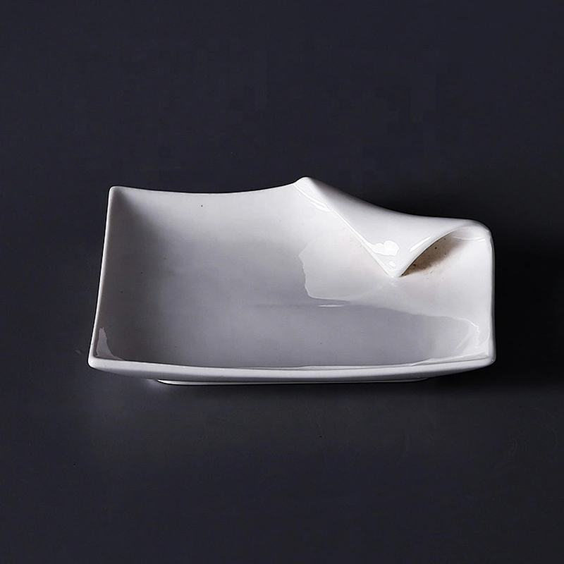 China supplier white tableware wholesale square porcelain ceramic dinner plates set for wedding