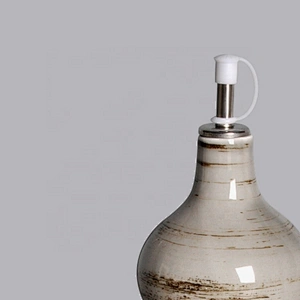 wholesale hotel restaurant kitchenware grey ceramic porcelain oil vinegar bottle with lid