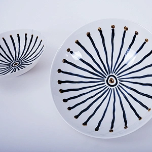 custom printed glazed microwave japanese restaurant white blue porcelain ramen ceramic bowl manufacturer