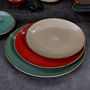 Chaozhou Good Quality In Stock Side Plate,Gold Rim Handmade Ceramic Plate For Hotel
