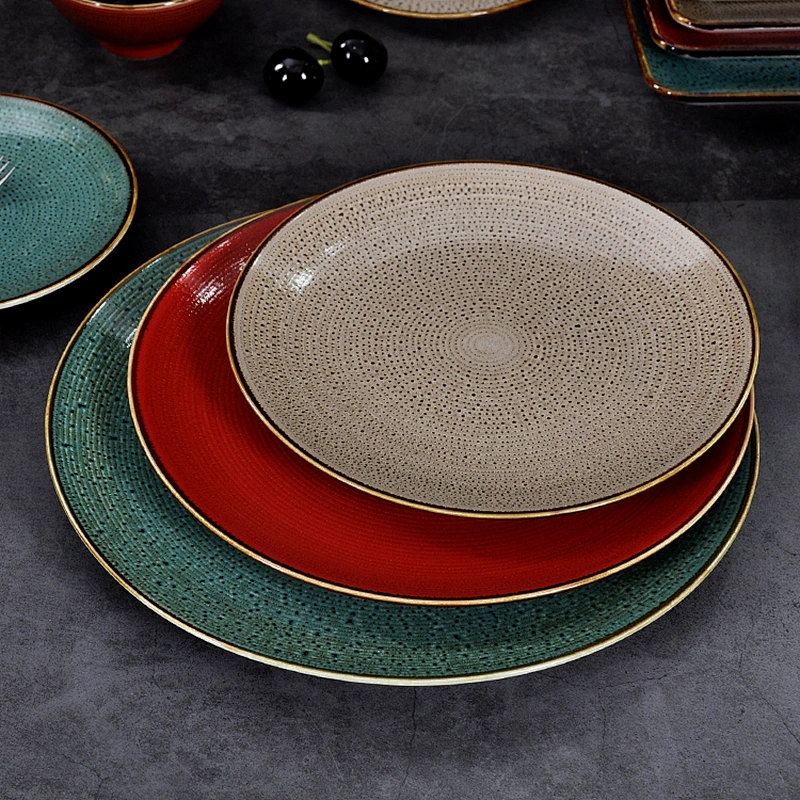 Chaozhou Good Quality In Stock Side Plate,Gold Rim Handmade Ceramic Plate For Hotel