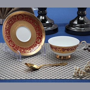 P&T Royal Ware factory restaurant hotel bone china ceramic cup with spoon
