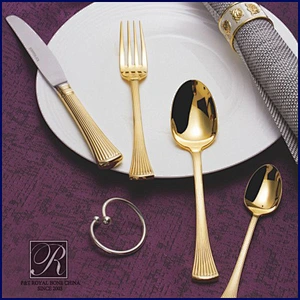 P&T Flatware Set Gold Cutlery Stainless Steel Silver and Gold Cutlery Set