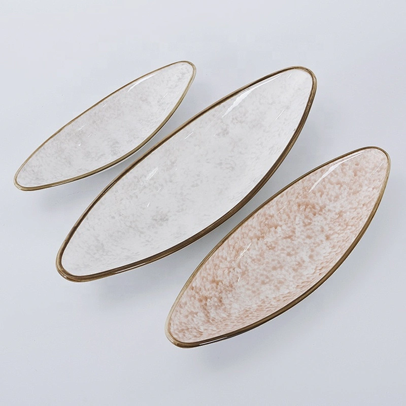Wholesale Manufacturer Elegant Porcelain Ceramic Tapas Sushi Serving Boat Plate