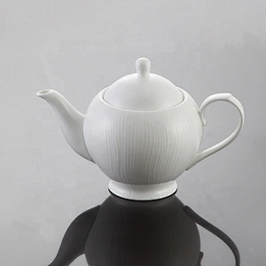 bone china factory Modern design handle ceramic dinnerware coffee pot white color porcelain teapot set