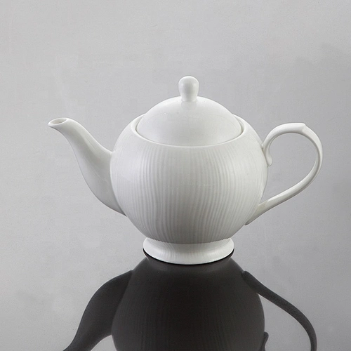 bone china factory Modern design handle ceramic dinnerware coffee pot white color porcelain teapot set