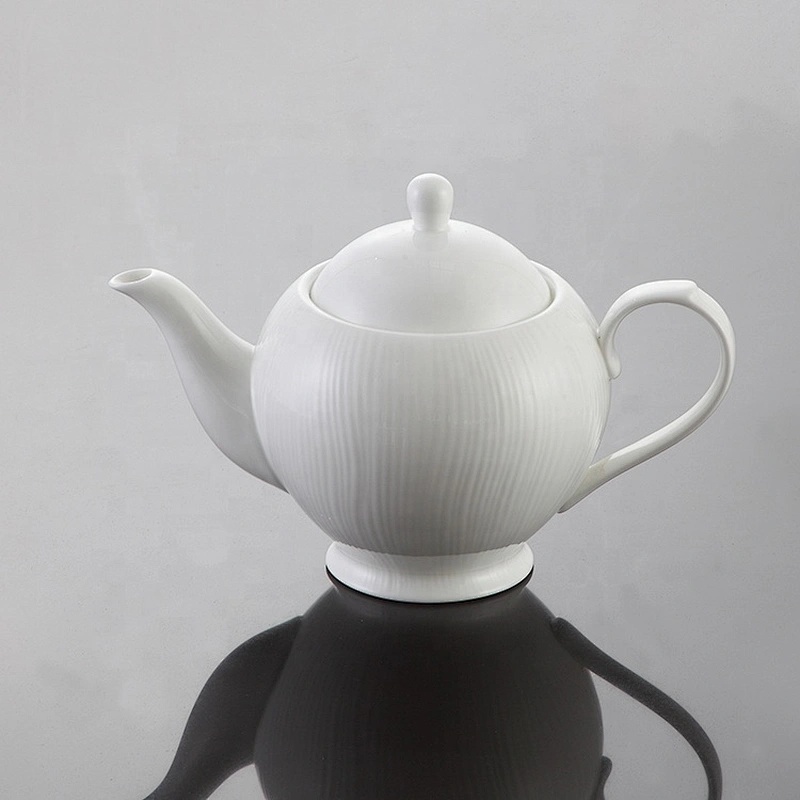 bone china factory Modern design handle ceramic dinnerware coffee pot white color porcelain teapot set
