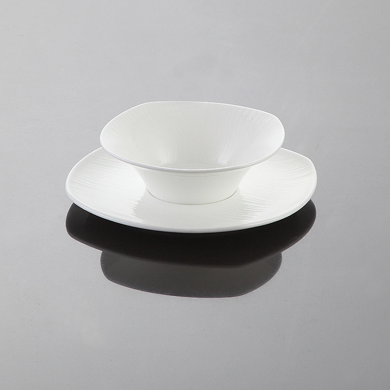 white bone china Dinnerware Porcelain Binaural Soup Cup