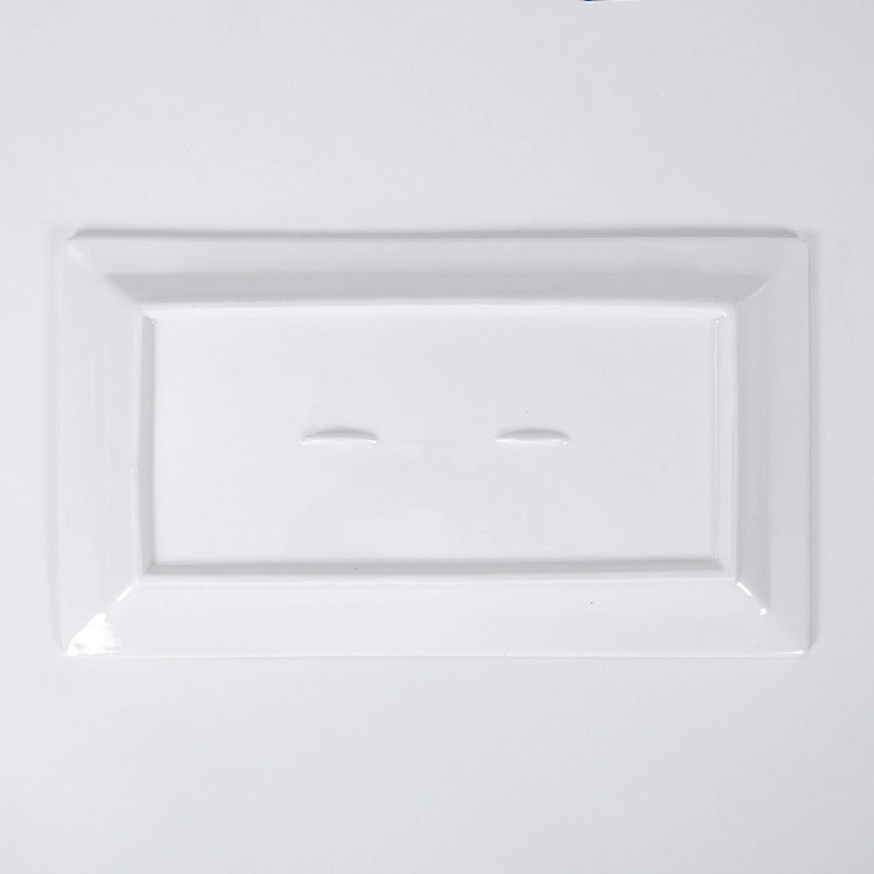 Factory Wholesale Restaurant Crockery Porcelain Smooth White 10 inch Rectangle Plate Serving Plate