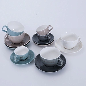 wholesale fancy round restaurant hotel porcelain ceramic coffee tea cup and saucer