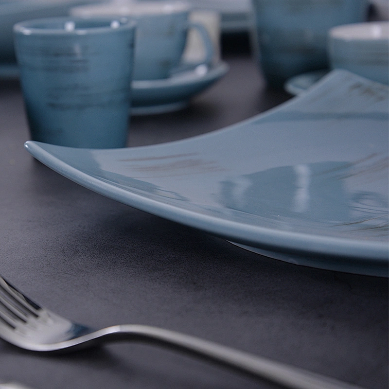 Exquisite Tableware Ceramic Japanese porcelain Square Plate Round Ceramic Rustic Porcelain Ceramic Plates