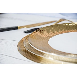 P&T porcelain factory Gold plated plates dishes high quality gold dishes plates
