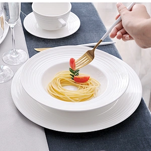 P&T Royal Ware Famous Brand Smooth On Glaze Soup Plate, China Hotel Ceramic Salad Plate~