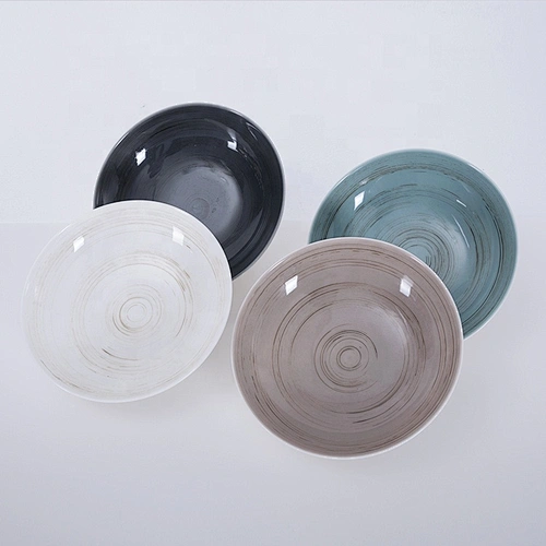 bulk wholesale glazed round deep porcelain ceramic restaurant soup plate