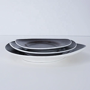 manufacturer wide edage matte irregular restaurant flat salad ceramic fruit plate
