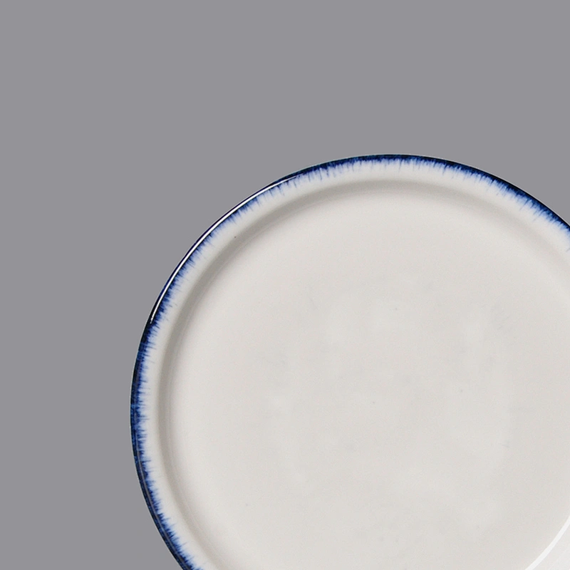 On Glaze White Table Top Tableware 8 Inch Porcelain Dessert Plate