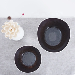 factory bulk custom printed glazed irregular restaurnat porcelain white matte ceramic bowl