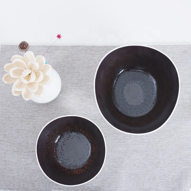 factory bulk custom printed glazed irregular restaurnat porcelain white matte ceramic bowl