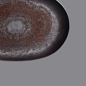 factory wholesale restaurant oval rust matte glazed ceramic porcelain shallow flat dinner plate