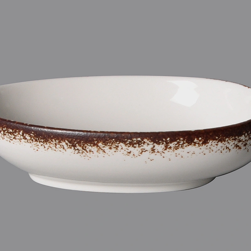 P&T Royal Ware Porcelain Oval Soy Sauce Dish White Butter Dish